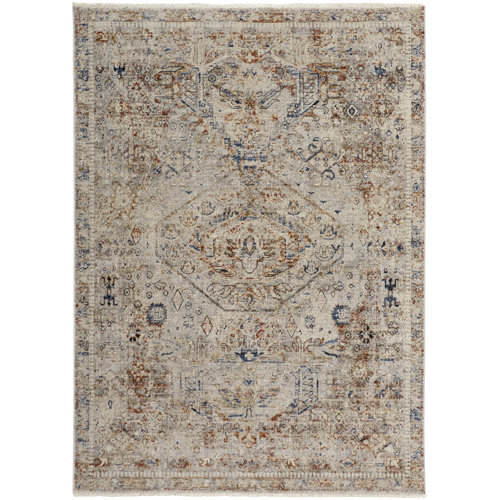 Langley Street Benedetto Gray/Blue/Brown Rug Wayfair
